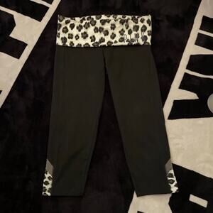 Authentic Y2K Vintage VTG Victoria Secret PINK Leopard Black Leggings (0674)